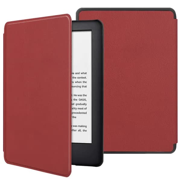 Чехол для Kindle Paperwhite 12 и Colorsoft Signature (7 ), винил, бордовый, авто-сон/пробуждение