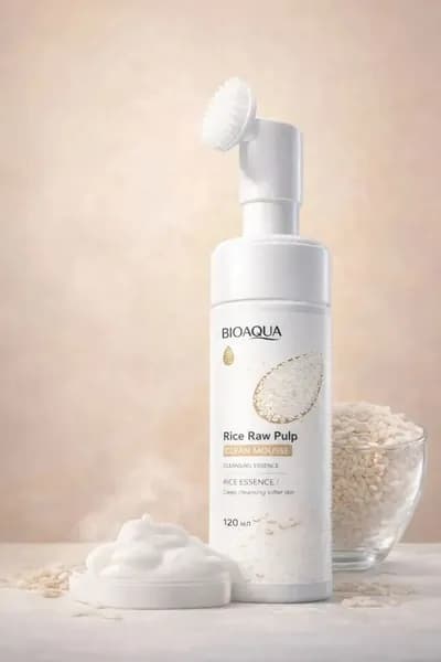Пенка для умывания BIOAQUA Rice Raw Pulp Clean Mousse с экстрактом риса и силиконовой щеточкой, очищение пор, 120 мл
