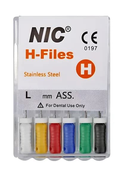 H-file Nic Superline № 020 21 мм, 6 шт. - ручной каналорасширитель