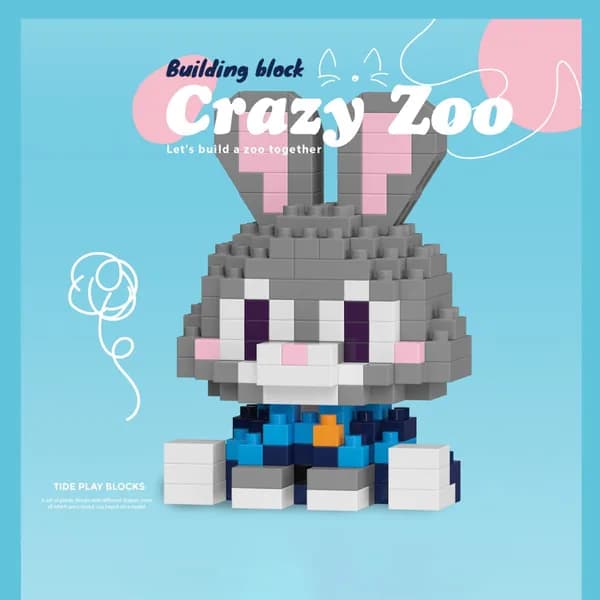 Мультяшные кукольные строительные блоки Crazy Animal City, совместимые, 6 лет + детские игрушки