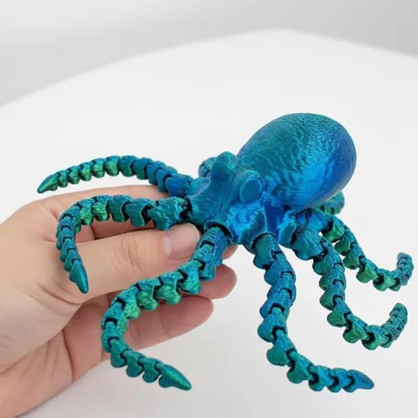 3D печатный осьминог с подвижными щупальцами, Светящаяся фигурка спрута для декора