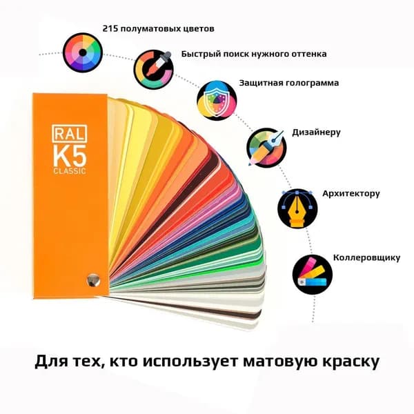 Каталог цветов RAL Classic K5 (полуматовый веер)