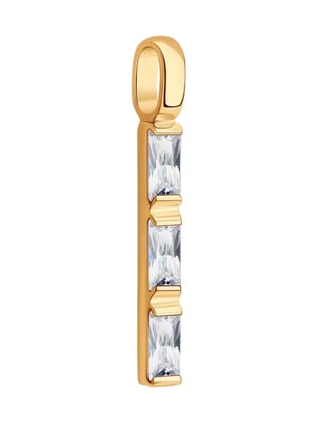 Diamant, Подвеска (кулон) из золота с фианитами, 51-130-02963-1, декоративные, украшение из красного золота 585 пробы