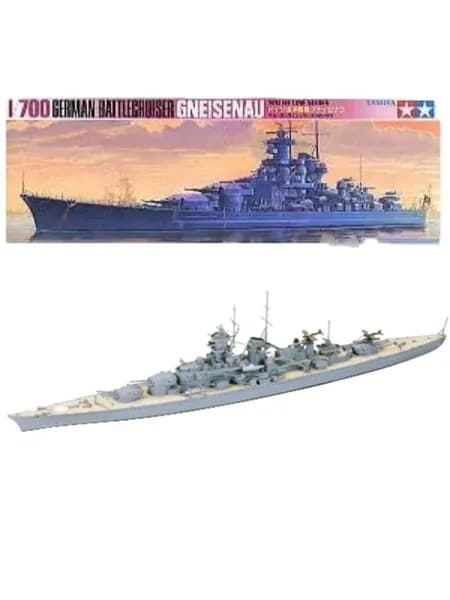 Сборная модель корабля "ТАМИЯ" серии 1/700 77520 Немецкий линкор "Гнессенау"