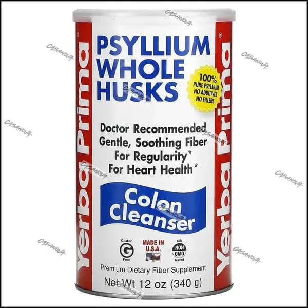 Yerba Prima, Psyllium Whole Husks (Псиллиум), клетчатка, цельная шелуха семян подорожника, очищение пищеварения, 340 г-