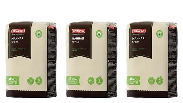 Крупа ЯРМАРКА манная 600г*3штуки