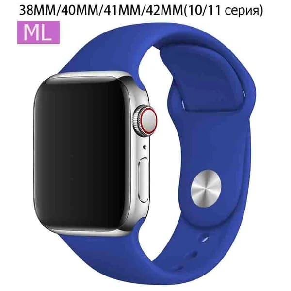 Силиконовый ремешок для Apple Watch 42 мм(S10)/38/40/41mm, размер ML series 1 2 3 4 5 6 7 8 9/SE(для эпл вотч)
