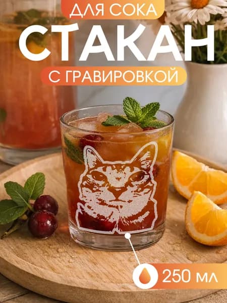 Стакан для ребёнка с лазерным рисунком мемного котика, 250 мл