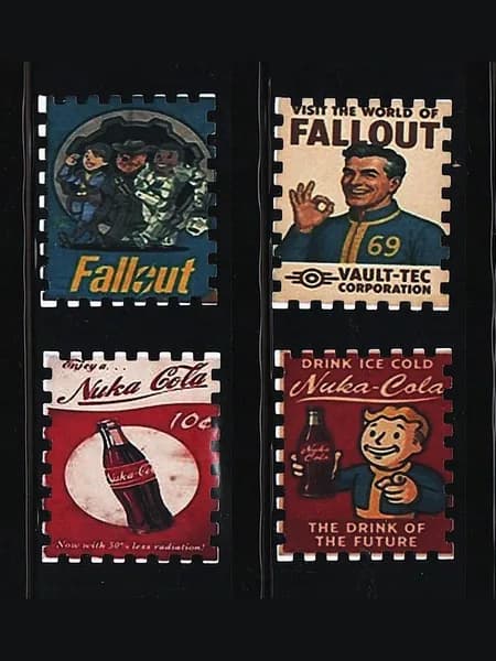 Почтовые марки Vault-Tec Fallout - Фоллаут.