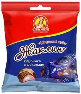 конфеты глазированные "Жаклин" французский зефир со вкусом клубники в шоколаде