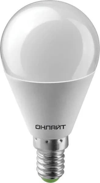 Лампа светодиодная OLL-G45-6-230-2.7K-E14 6Вт шар 2700К тепл. бел. E14 600лм 176-264В ОНЛАЙТ 71643