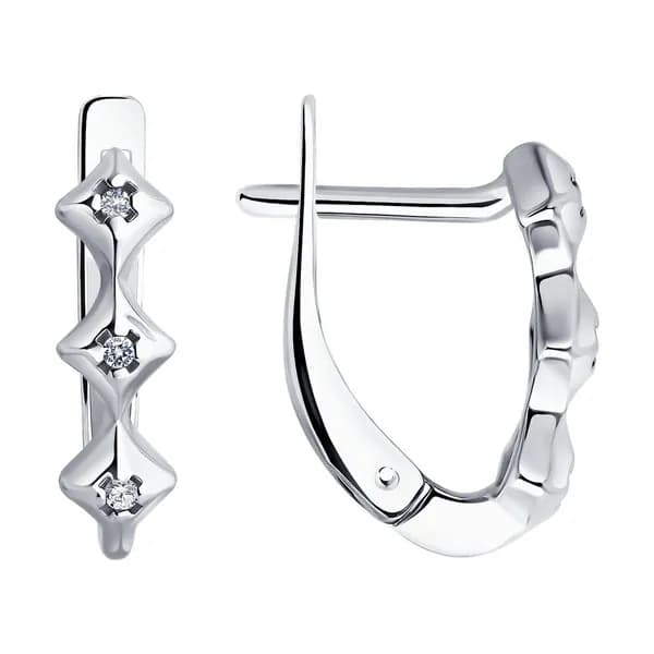 Diamant, Серьги из серебра с бриллиантами, 94-220-02136-1, декоративные, 925 проба