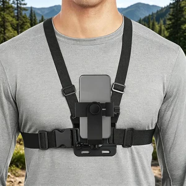 Регулируемый грудной ремень-крепление для смартфонов и экшн-камер GoPro с поворотным держателем на 360 градусов