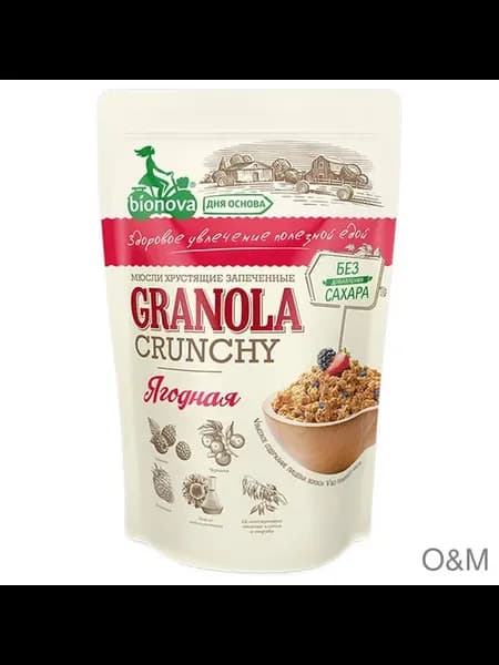 Мюсли BIONOVA Granola crunchy Ягодная, 4шт
