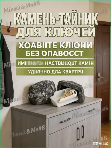 Тайник для ключей в виде камня, декоративная ключница для запасного ключа, для двора, дачи, сада и входной зоны