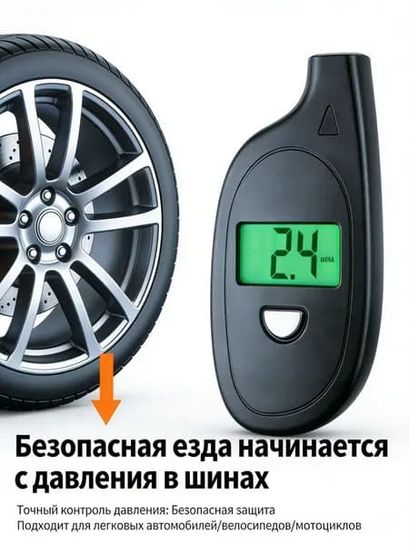 Манометр автомобильный, 1 шт.