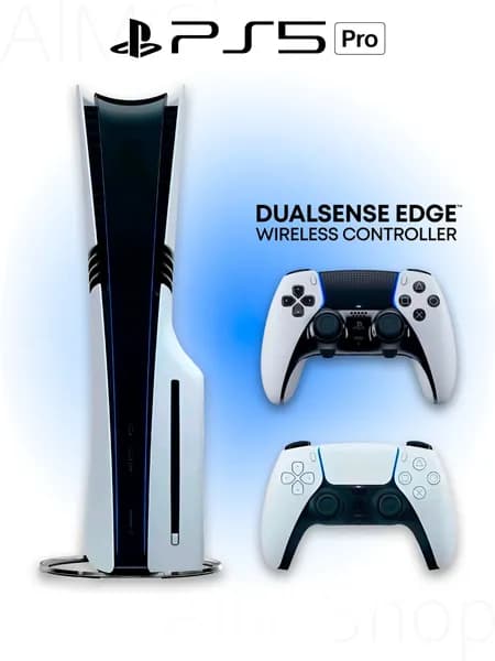 Игровая приставка Sony PlayStation 5 PRO + дисковод + 2 геймпад Dualsense EDGE (белый, White)