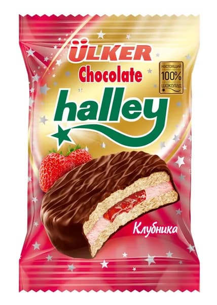 Печенье сэндвич Ulker с шоколадом и клубникой, 30г