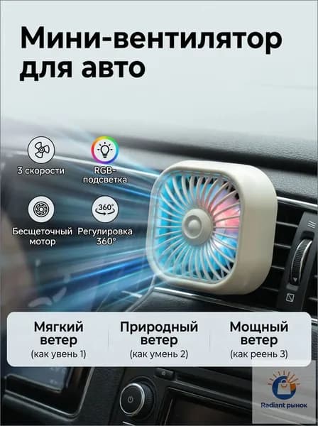 Вентилятор автомобильный, арт. F11, 2.5 Вт