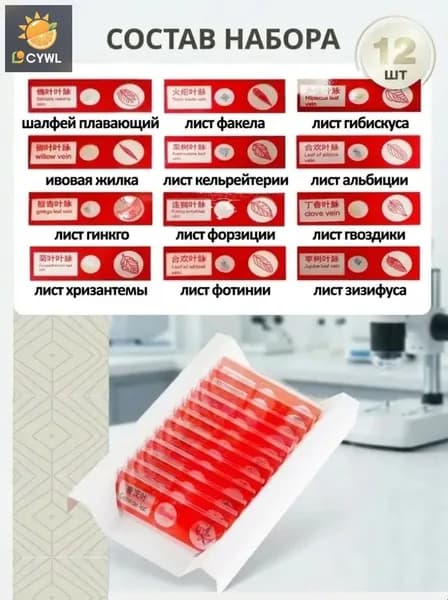 Набор микропрепаратов для микроскопа: 48 штук готовых предметов стекла из пластика для детей и школьников для изучения насекомых, растений и животных, опыты по биологии, для домашней лаборатории, STEM