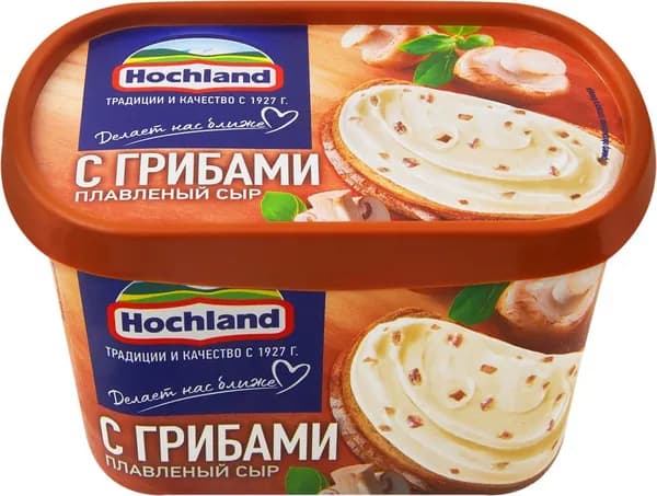 Сыр плавленый HOCHLAND с грибами 55%, без змж, 400г 2 шт.
