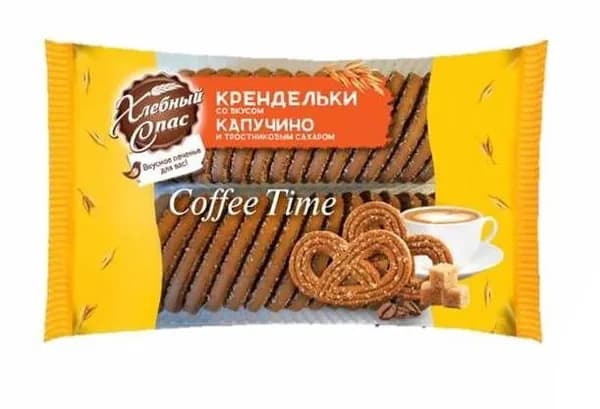 Хлебный спас Печенье Coffee Time Крендельки, капучино, 320 гр//