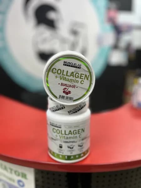 Musclelab Nutrition Collagen + Vitamin C, Мускуллаб Коллаген + витамин С со вкусом ВИШНЯ
