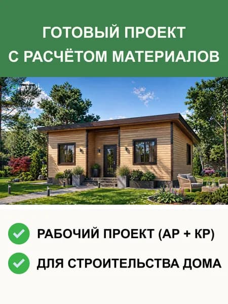 Готовый проект гостевого дома 2-181 одноэтажный какрасный 67 м2