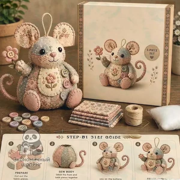 Мягкая игрушка мышь DIY набор для шитья