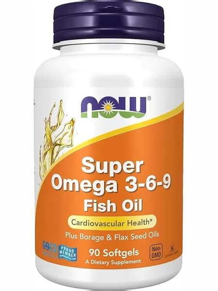 NOW Супер Омега 3-6-9 1200 мг Super Omega 90 капсул