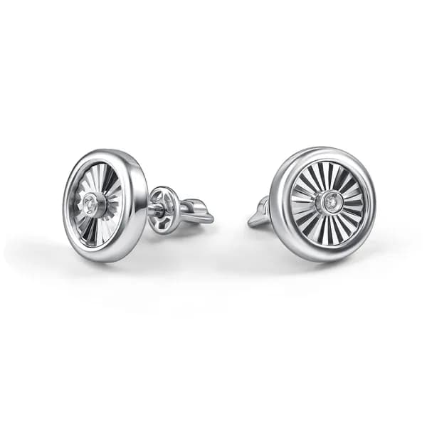 Серебряные серьги DIAMANT-ONLINE с бриллиантом 925 пробы