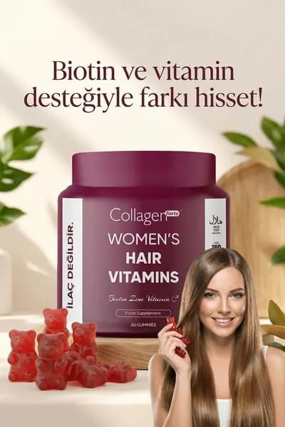 Collagen Forte женские витамины для волос 60 жевательных пастилок