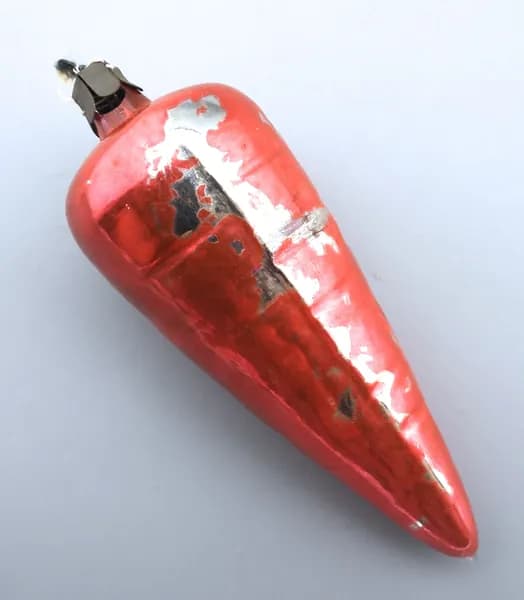 Елочная игрушка МОРКОВЬ стекло 1950-е гг
