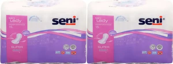 Прокладки урологические Seni Lady Super, комплект: 2 упаковки по 15 шт