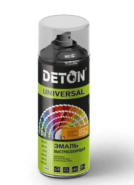 Краска 6032 Зеленая RAL 6032, Эмаль акриловая Deton Universal быстросохнущая, аэрозоль 520