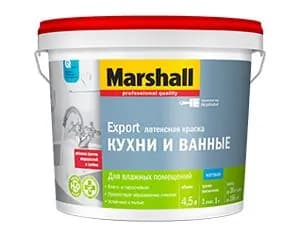 Краска для кухни и ванной латексная Marshall матовая база BC 0,9 л.