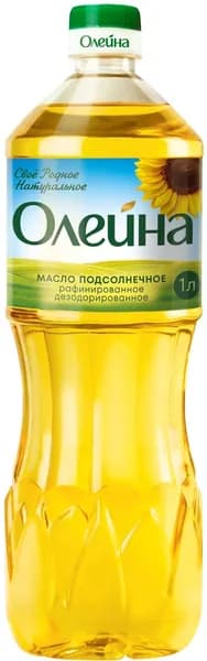 Масло подсолнечное Олейна рафинированное дезодорированное, 1л