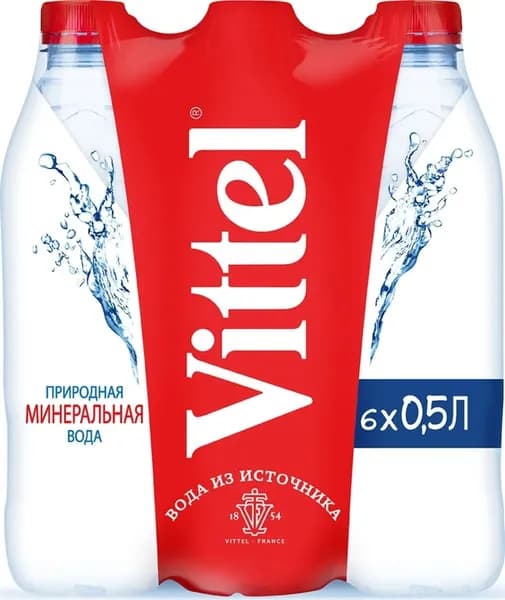 Минеральная вода Vittel (Виттель) 0,5 л х 6 шт, негазированная, пэт