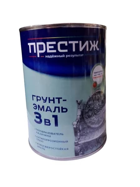 Грунт эмаль по ржавчине 3 в 1 ПРЕСТИЖ черная 0,9кг (шт)