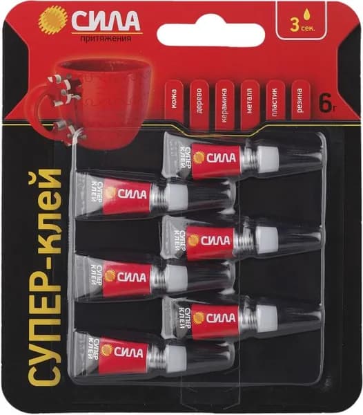 Супер-клей Сила Сверхпрочный 1г*6шт