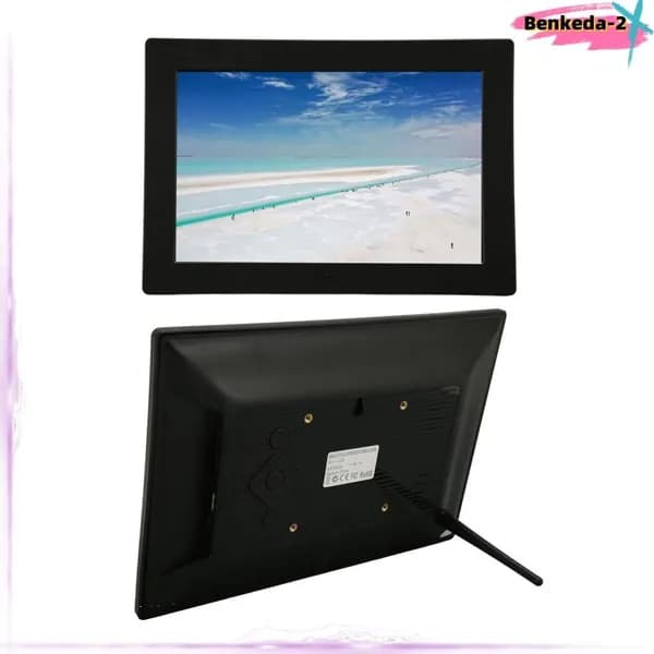 10 Inch Digital Photo Frame, Высококачественный IPS экран, для домашнего использования и подарков Черный европейский стандарт