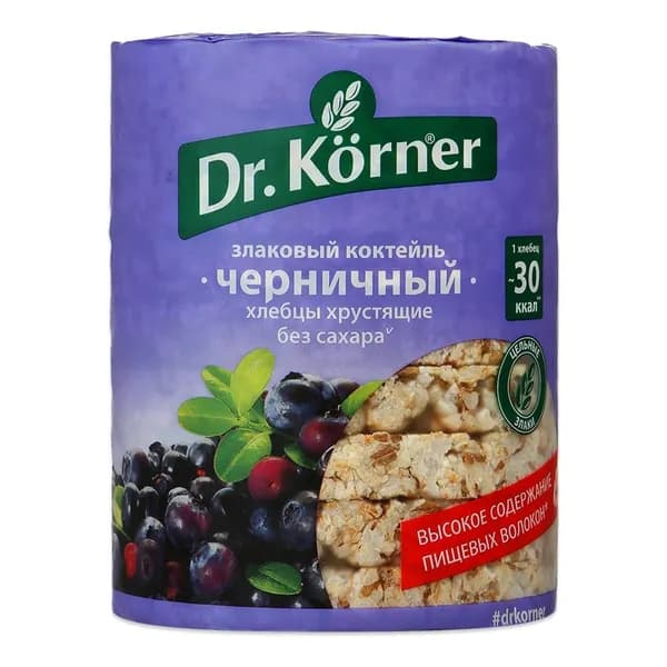 Хлебцы многозерновые Dr.Korner Злаковый коктейль черника 100 г