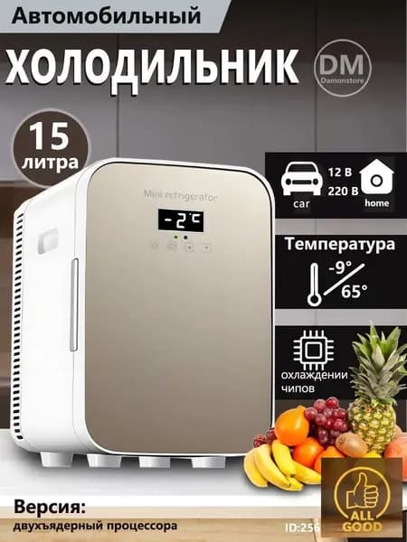 Мини-холодильник объемом 15 л, подходящий для использования в автомобиле и домашнем хозяйстве
