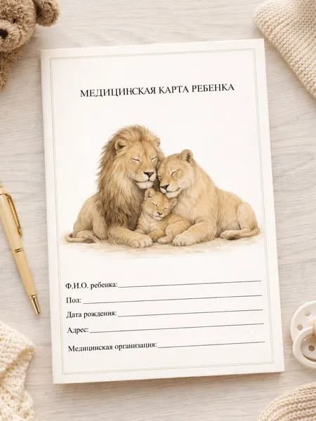 Медицинская карта ребенка, 026/у-2000 для школы, садика, поликлинику, секции, формат А4