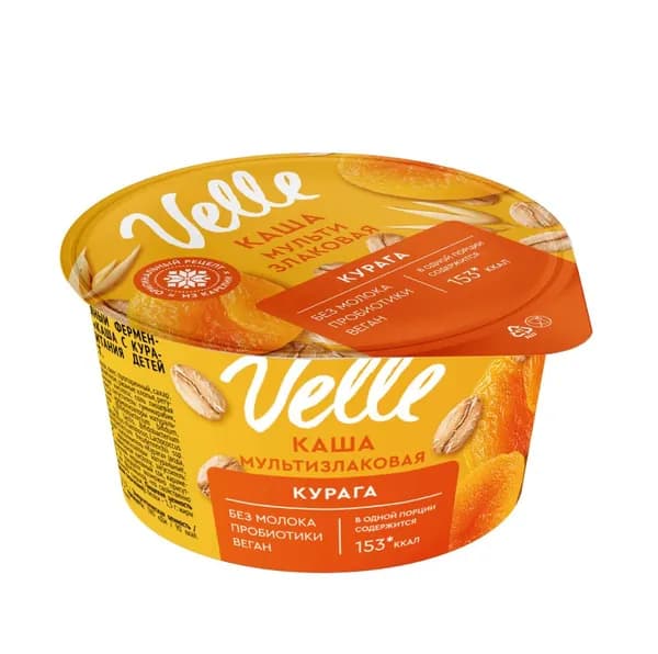 Каша овсяная Курага ферментированный, Velle, 170 мл, Россия