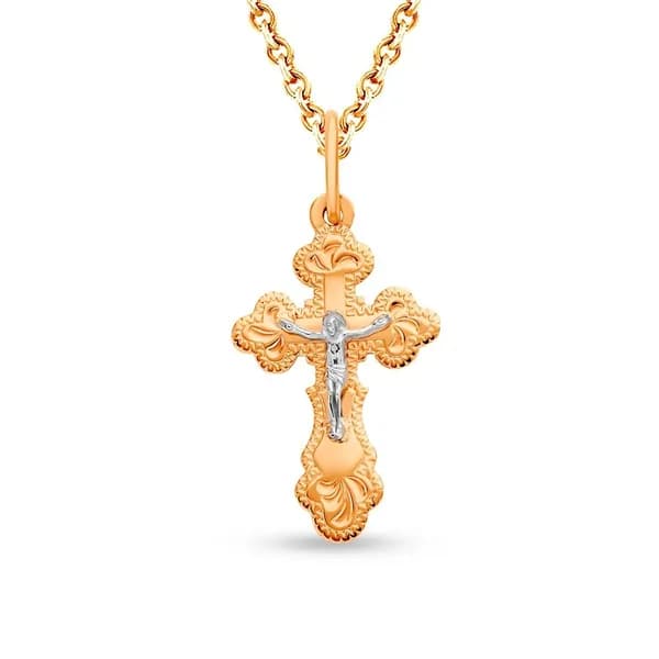 Крестик из красного золота 375 пробы 585GOLD