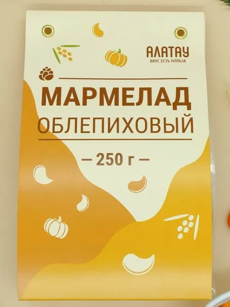 Мармелад натуральный Алатау, Облепиховый, 250 гр, полезные сладости
