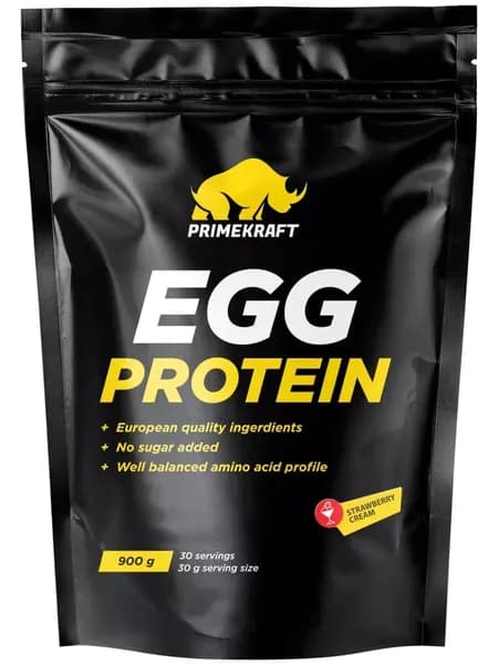 Протеин яичный PRIMEKRAFT EGG Protein Клубника-Сливки , 900 г