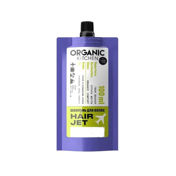 Natura Siberica Шампунь Hair Jet Organic shop для тонких и ослабленных волос, укрепление, блеск, свежесть, 100 мл