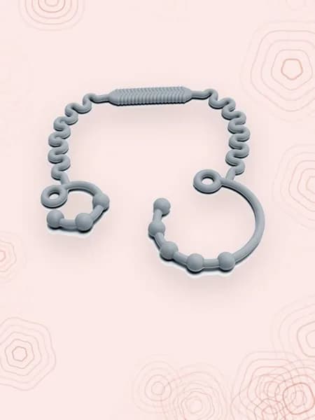 Пустышка-цепочка для игрушек и поильника из силикона, ремень для чашки (BPA-free), Серый
